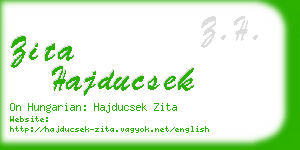 zita hajducsek business card